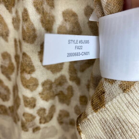 J. crew Leopard Print 100% Merino Wool Button-Down Cardigan Sweater - Picture 9 of 10